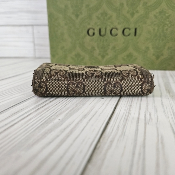 Gucci Vintage GG Monogram Snap Wallet with Coin Pouch in Canvas and Leather - Picture 6 of 10